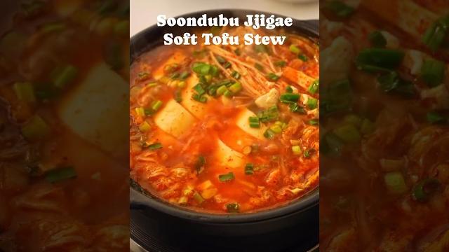 Soondubu jjigae or korean soft tofu soup is a bowl of comfort simmered in savory and spicy broth. Soondubu jjigae or korean soft tofu soup is a bowl of comfort simmered in savory and spicy broth.