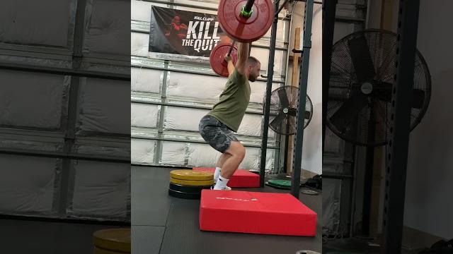 Overhead squat to low box w/ pause Overhead squat to low box w/ pause