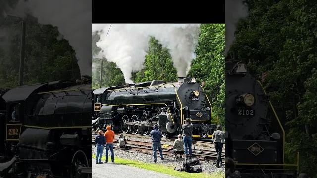 Reading & northern t1 #2102 spring excursion: spectacular departure from port clinton. #steamtrain Reading & northern t1 #2102 spring excursion: spectacular departure from port clinton. #steamtrain