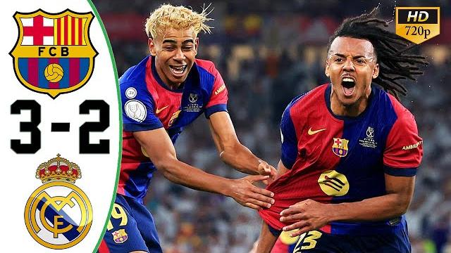 Barcelona vs real madrid 3-2 all goals & highlights 2025 Barcelona vs real madrid 3-2 all goals & highlights 2025