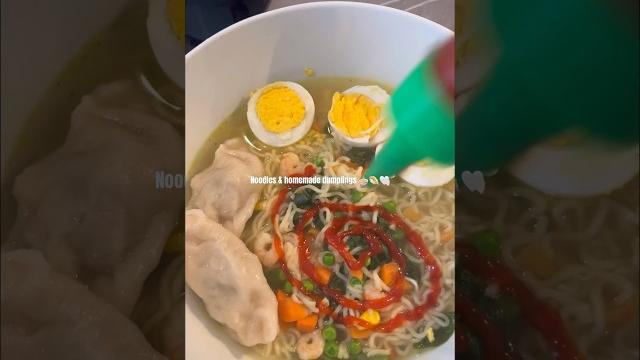 Noodles & homemade dumplings #noodles #dumplings Noodles & homemade dumplings #noodles #dumplings