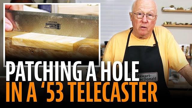 Patching a big hole in a ’53 telecaster Patching a big hole in a ’53 telecaster