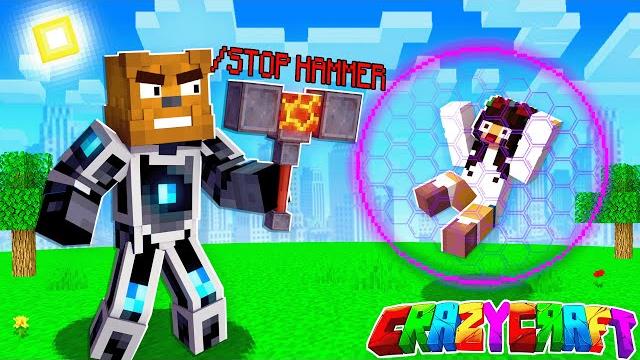 Creating the /stop hammer in minecraft crazy craft Creating the /stop hammer in minecraft crazy craft