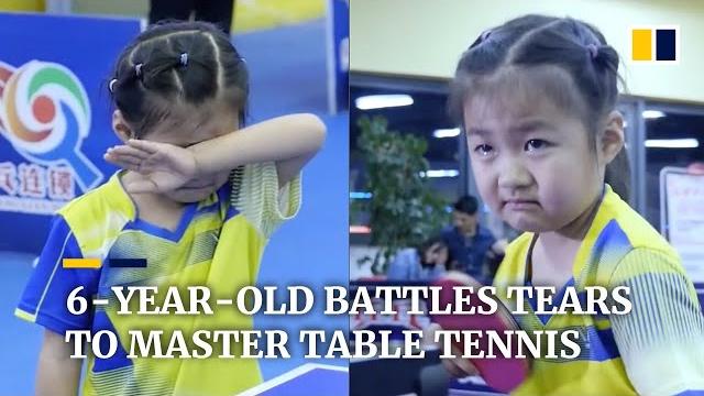 6-year-old battles tears to master table tennis in china 6-year-old battles tears to master table tennis in china