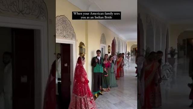 Viral video | american bride wears indian lehenga | #reaction | #shorts | english news | #viral Viral video | american bride wears indian lehenga | #reaction | #shorts | english news | #viral