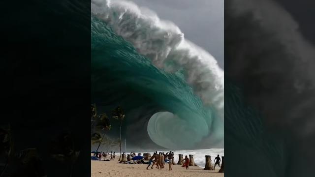 Surfs up! run! grab your boards! #surf #tsunami #ocean #waves #beach Surfs up! run! grab your boards! #surf #tsunami #ocean #waves #beach