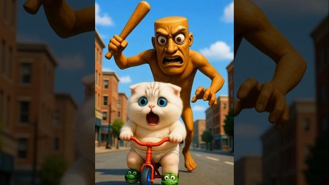 Cute cat chased by tung tung tung sahur! Cute cat chased by tung tung tung sahur!