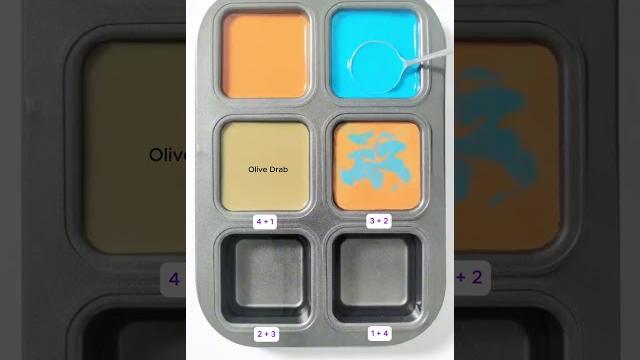 Guess the special color name challenge : yellow ochre + dark teal #asmr #mix #colormixing #colors Guess the special color name challenge : yellow ochre + dark teal #asmr #mix #colormixing #colors