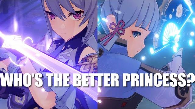 Inazuma princess vs li yue princess | ayaka vs keqing comparison | double burst animation | genshin Inazuma princess vs li yue princess | ayaka vs keqing comparison | double burst animation | genshin