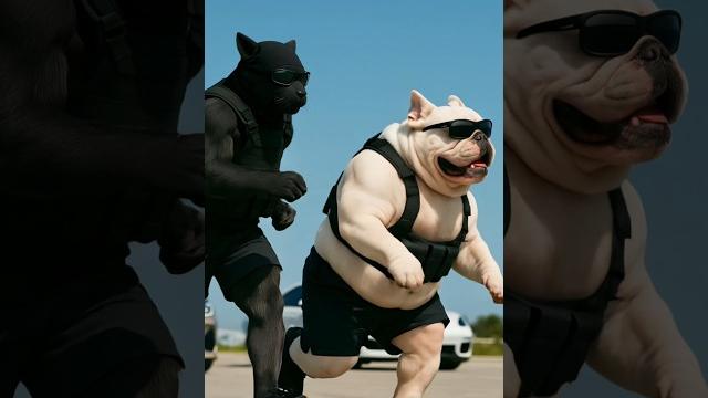 Epic slow-mo chase: cat vs bulldog! Epic slow-mo chase: cat vs bulldog!