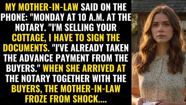 My mother-in-law said: monday at 10am at the notary, i'm selling your dacha, you sign the papers.... My mother-in-law said: monday at 10am at the notary, i'm selling your dacha, you sign the papers....