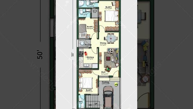 20'× 50' house plan, 3 bhk with car parking and wash, 20 by 50 home plan, house design #houseplan 20'× 50' house plan, 3 bhk with car parking and wash, 20 by 50 home plan, house design #houseplan