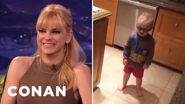Anna faris is giving her son acting lessons | conan on tbs Anna faris is giving her son acting lessons | conan on tbs