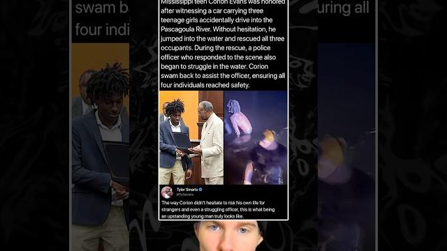 Mississippi teen corion evans was honored after witnessing a car carrying three teenage girls Mississippi teen corion evans was honored after witnessing a car carrying three teenage girls