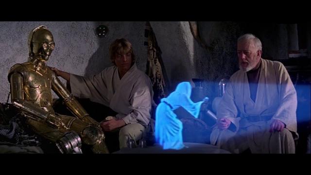 Princess leia's hologram message. Princess leia's hologram message.