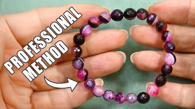 How to make a beaded elastic bracelet - no glue, professional method - easy diy jewelry tutorial How to make a beaded elastic bracelet - no glue, professional method - easy diy jewelry tutorial