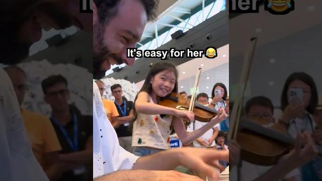 A 10-year old violin prodigy plays vivaldi summer with me and shocks the whole airport A 10-year old violin prodigy plays vivaldi summer with me and shocks the whole airport