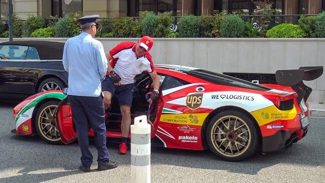 Billionaire boss driving an illegal ferrari 458 challenge gt3 at hotel de paris in monaco!! Billionaire boss driving an illegal ferrari 458 challenge gt3 at hotel de paris in monaco!!