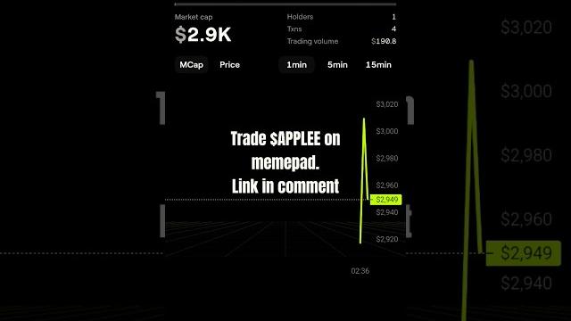Trade $applee on memepad #memepad #xxapple #blum Trade $applee on memepad #memepad #xxapple #blum