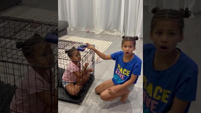 Dad catches daughter locking little sister in a cage #shorts Dad catches daughter locking little sister in a cage #shorts