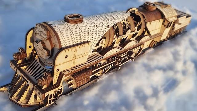Operating engine own hands!? easy! locomotive construction with tender v-express from ugears Operating engine own hands!? easy! locomotive construction with tender v-express from ugears