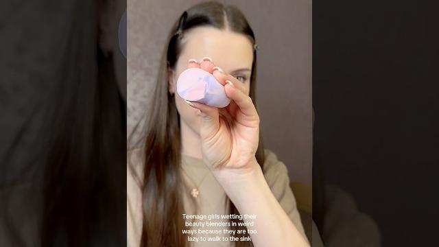 Teenage girls wetting their beauty blenders in weird ways #girlmath #beautyblender #beautytips Teenage girls wetting their beauty blenders in weird ways #girlmath #beautyblender #beautytips
