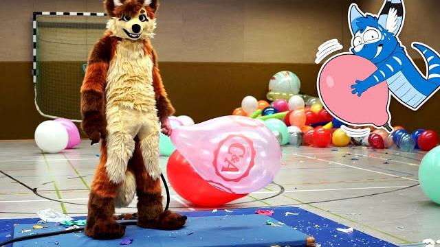 Loud balloon pump pops in fursuit Loud balloon pump pops in fursuit