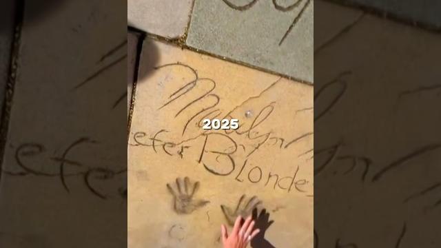 Marilyn monroe’s cement handprint – 1953 vs 2025 Marilyn monroe’s cement handprint – 1953 vs 2025
