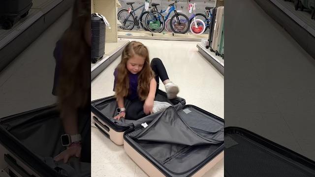 Can she fit inside a suitcase?! @hallieonstage114 #funny #target #cute #viral #trendy #lol Can she fit inside a suitcase?! @hallieonstage114 #funny #target #cute #viral #trendy #lol