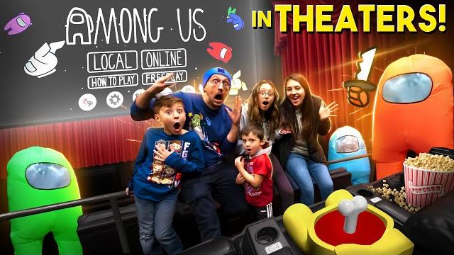 Among us @ the movie theaters! gameplay + hide and seek + real life cosplay (fgteev) Among us @ the movie theaters! gameplay + hide and seek + real life cosplay (fgteev)