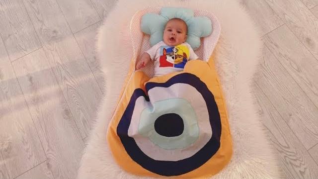 Nazar boncuklu bebek uyku tulumu yapımı Nazar boncuklu bebek uyku tulumu yapımı