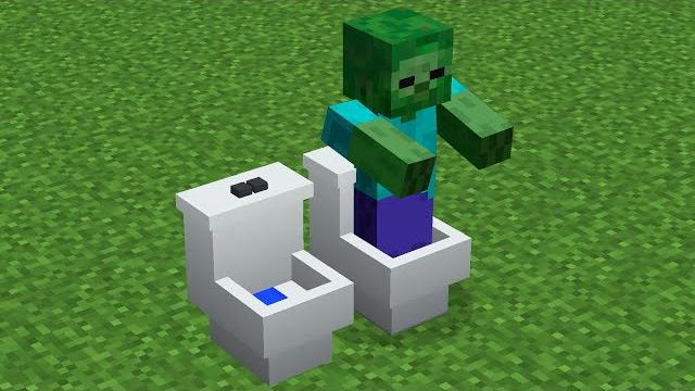 Zombie flushed to toilet Zombie flushed to toilet