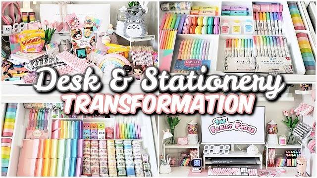 Desk + stationery organization makeover work from home youtuber Desk + stationery organization makeover work from home youtuber