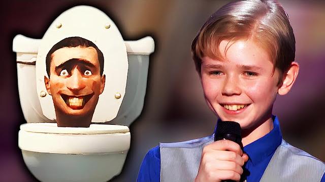 Kid sings skibidi toilet on america's got talent Kid sings skibidi toilet on america's got talent