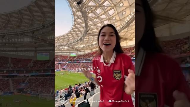 Reaksi bahagia azizah salsha melihat assist lemparan arhan membuat sandy walsh cetak gol vs jepang Reaksi bahagia azizah salsha melihat assist lemparan arhan membuat sandy walsh cetak gol vs jepang
