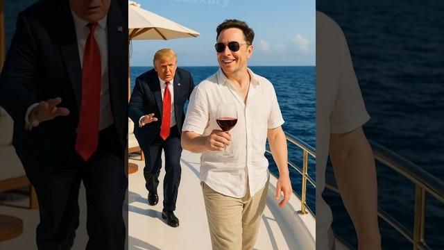 Trump pushes elon musk into the ocean – parody Trump pushes elon musk into the ocean – parody