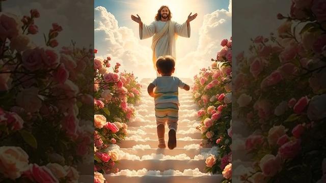 A child runs to jesus in heaven #jesus #love #heaven A child runs to jesus in heaven #jesus #love #heaven