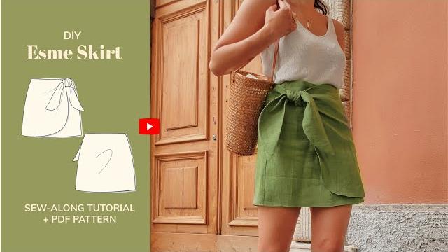 Diy esme wrap front tie skirt - tintofmintpatterns Diy esme wrap front tie skirt - tintofmintpatterns