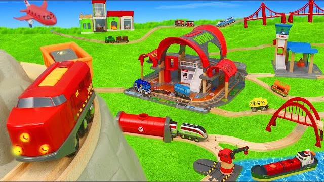 Wooden train city for kids Wooden train city for kids