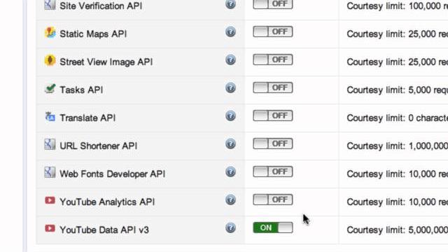 Obtaining a simple api key for use with the youtube api Obtaining a simple api key for use with the youtube api