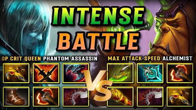 Intense core battle | op crit queen phantom assassin vs. max attack speed alchemist dota 2 Intense core battle | op crit queen phantom assassin vs. max attack speed alchemist dota 2