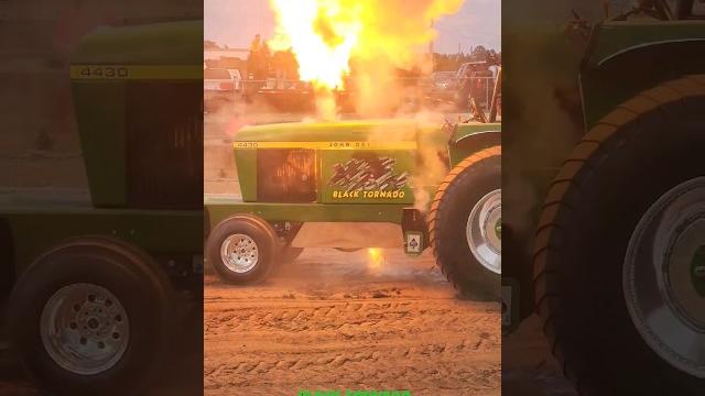 Black tornado john deere pulling tractor heats things up #shorts Black tornado john deere pulling tractor heats things up #shorts