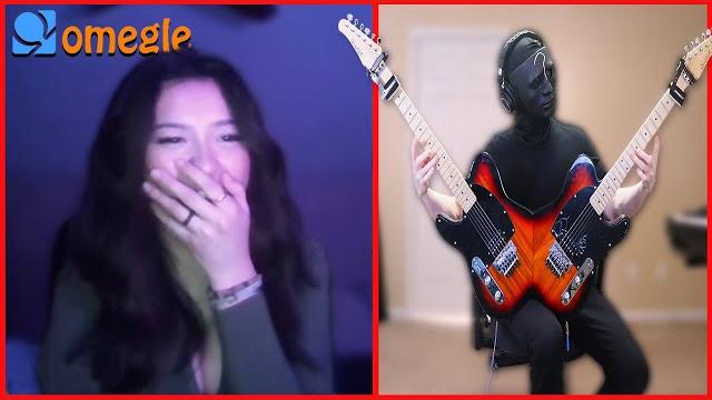 Guitarist blows minds on omegle with a double guitar Guitarist blows minds on omegle with a double guitar