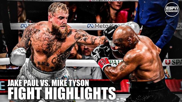Jake paul vs. mike tyson fight highlights | espn ringside Jake paul vs. mike tyson fight highlights | espn ringside
