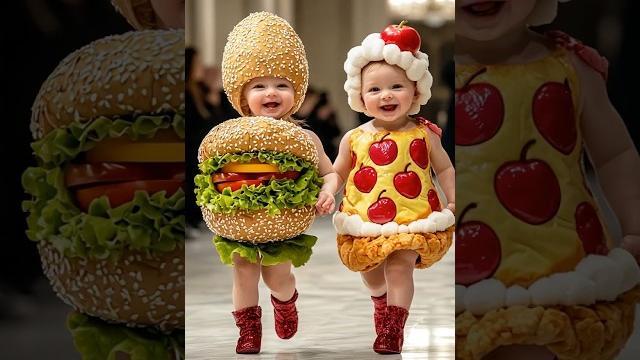 Cutest baby fashion show featuring food-themed outfits #kidsfashion #runwayshow #ai #youtubeshorts Cutest baby fashion show featuring food-themed outfits #kidsfashion #runwayshow #ai #youtubeshorts