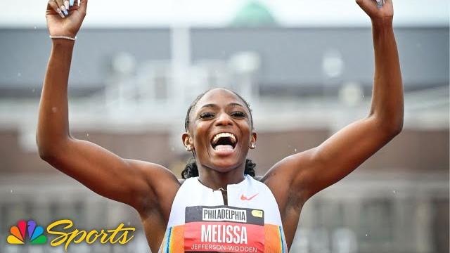 Melissa jefferson-wooden staves off gabby thomas in 200m at grand slam philadelphia | nbc sports Melissa jefferson-wooden staves off gabby thomas in 200m at grand slam philadelphia | nbc sports