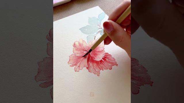 扶桑花 #没骨画#art 扶桑花 #没骨画#art