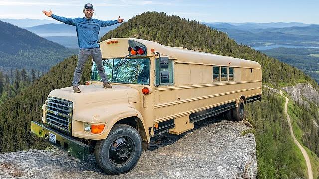 I bought a mountain and a school bus! I bought a mountain and a school bus!