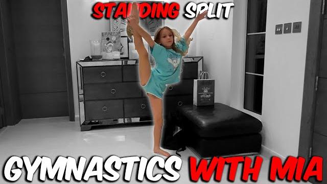 Learning how to do standing split in gymnastics Learning how to do standing split in gymnastics