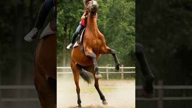 Bay (or chestnut lol) horse bucking. ai is not best in falling. haha. #horsegirl #ai #bucking Bay (or chestnut lol) horse bucking. ai is not best in falling. haha. #horsegirl #ai #bucking